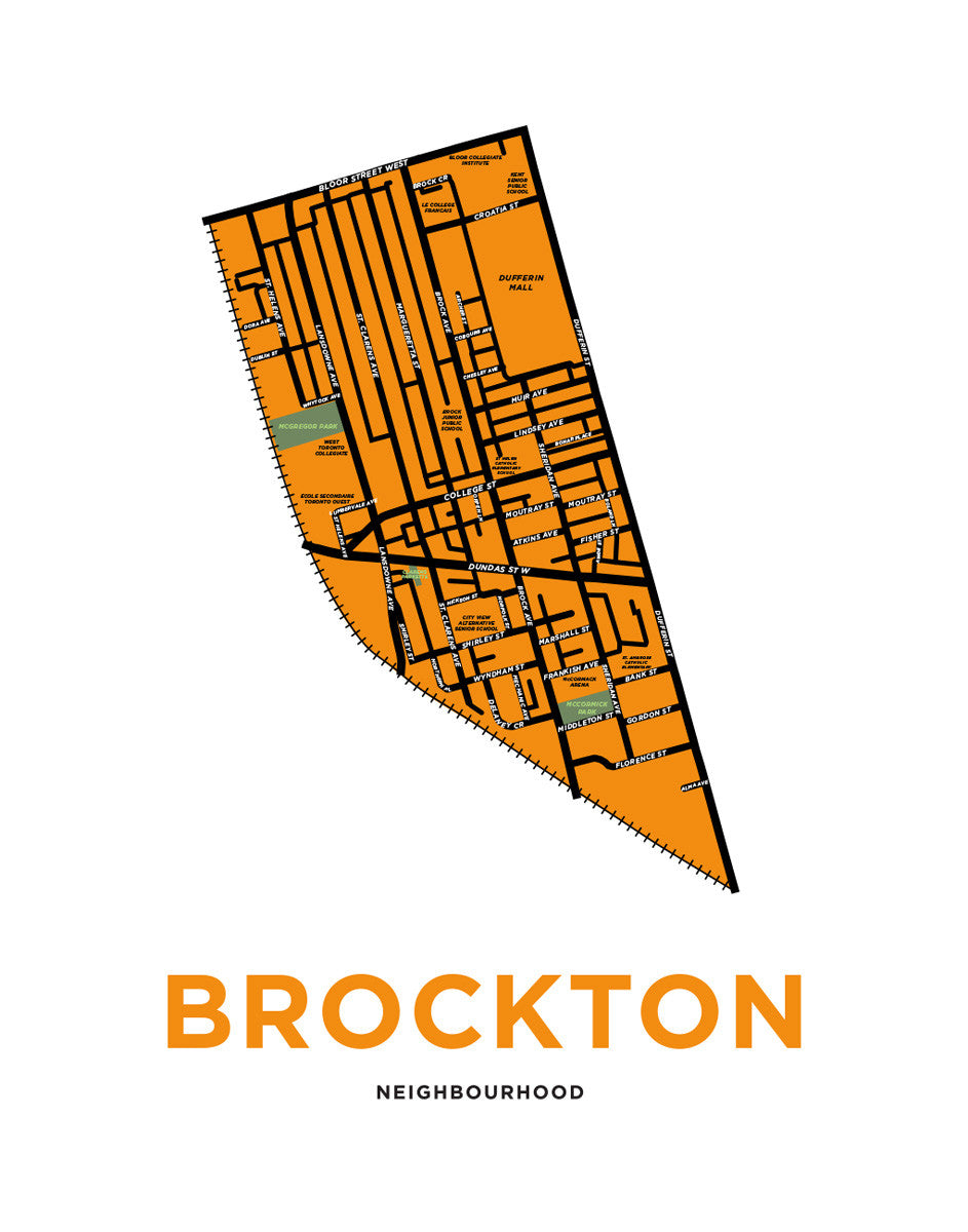 Brockton Neighbourhood Map Print – Jelly Brothers