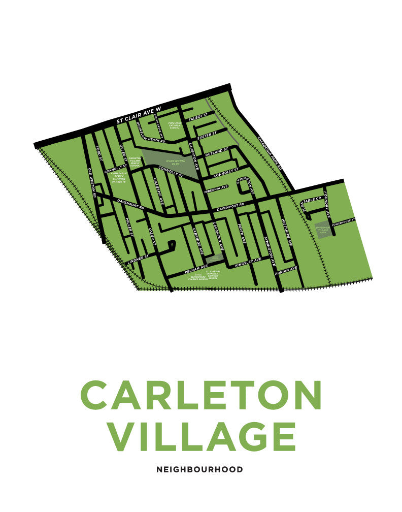 Carleton Village Neighbourhood Map Print – Jelly Brothers