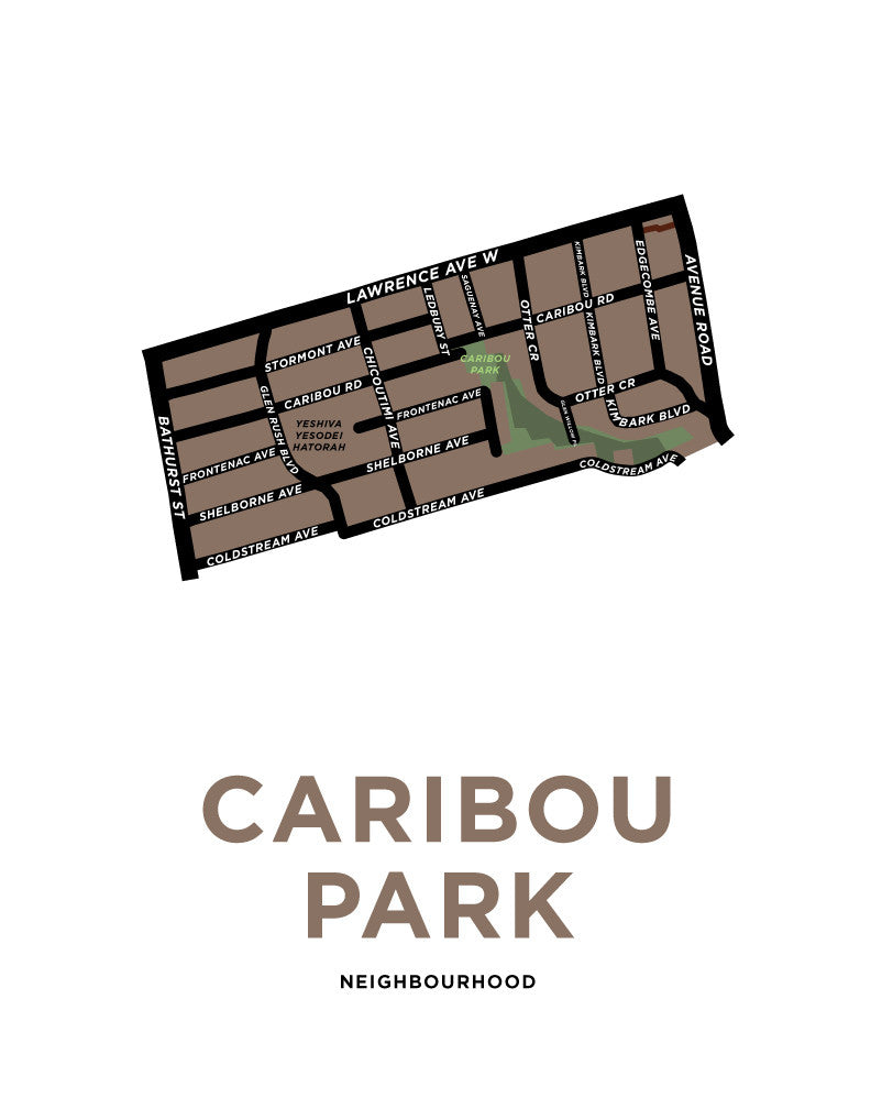 Caribou Park Neighbourhood Map Print