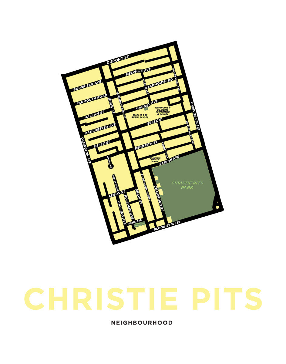 Christie Pits Neighbourhood Map Print