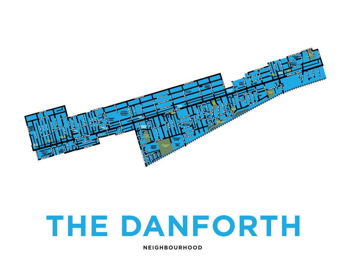Danforth, The - Neighbourhood Map Print