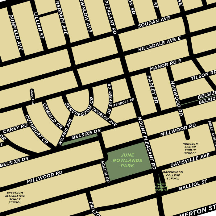 Davisville Neighbourhood Map Print
