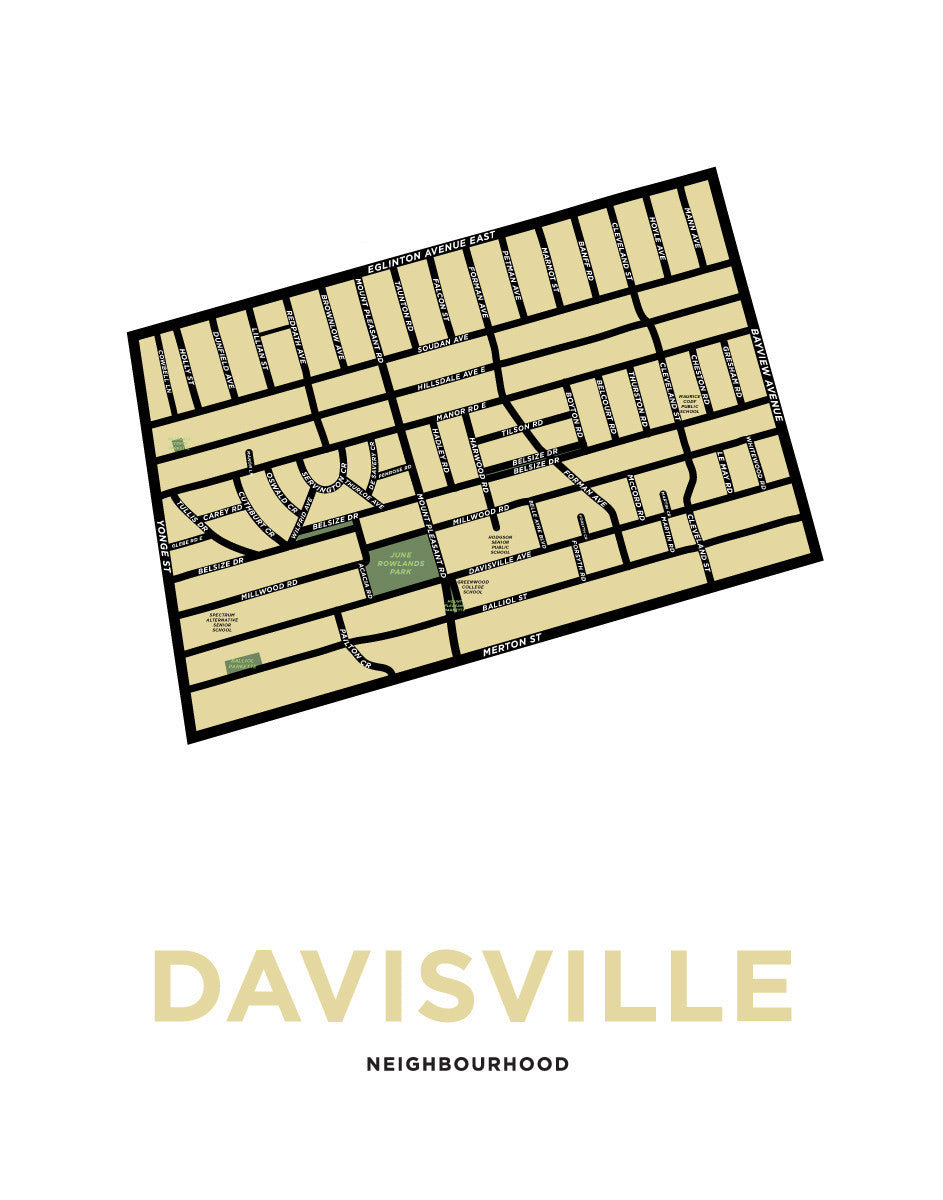 Davisville Neighbourhood Map Print