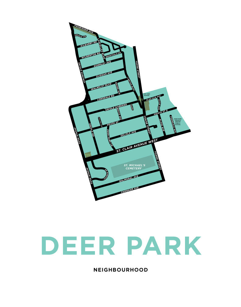 Deer Park Neighbourhood Map Print