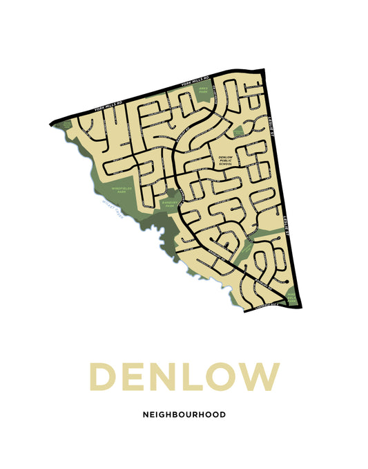 Denlow Neighbourhood Map Print