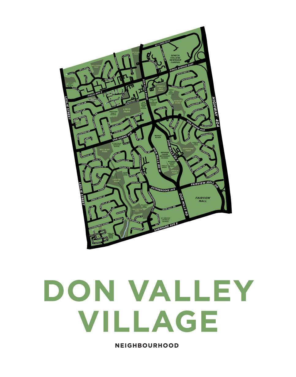 Don Valley Village Neighbourhood Map Print