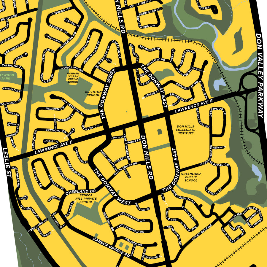 Don Mills Neighbourhood Map Print