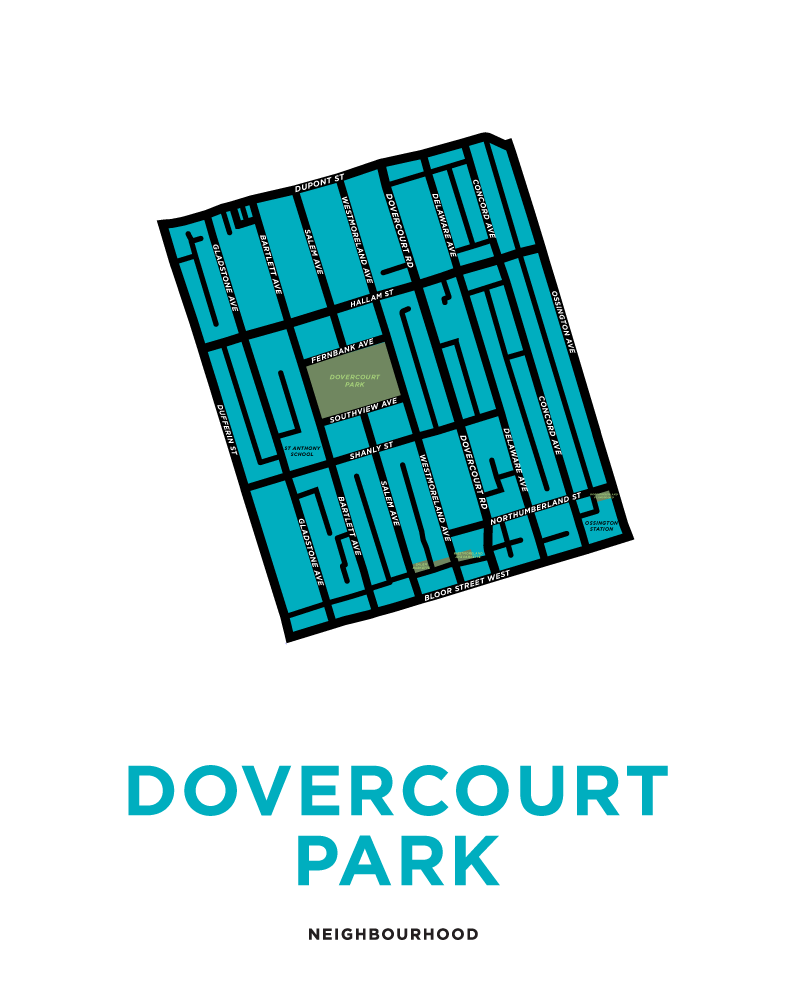 Dovercourt Park Neighbourhood Map Print
