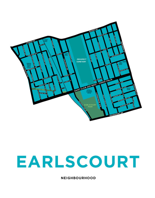 Earlscourt Neighbourhood Map Print