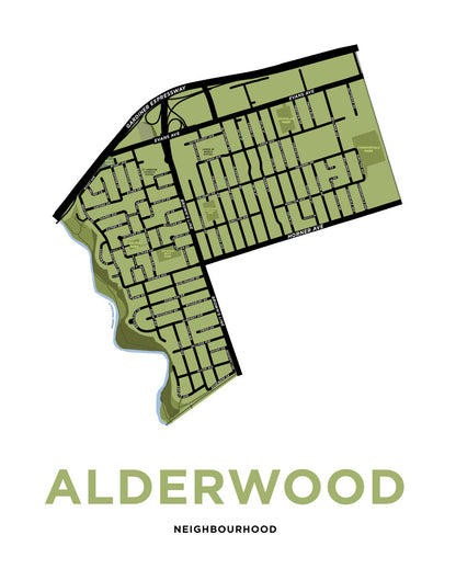Alderwood Neighbourhood Map Print