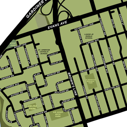 Alderwood Neighbourhood Map Print