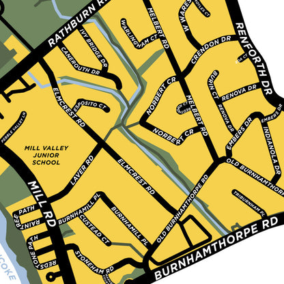 Centennial Neighbourhood Map Print (Etobicoke)