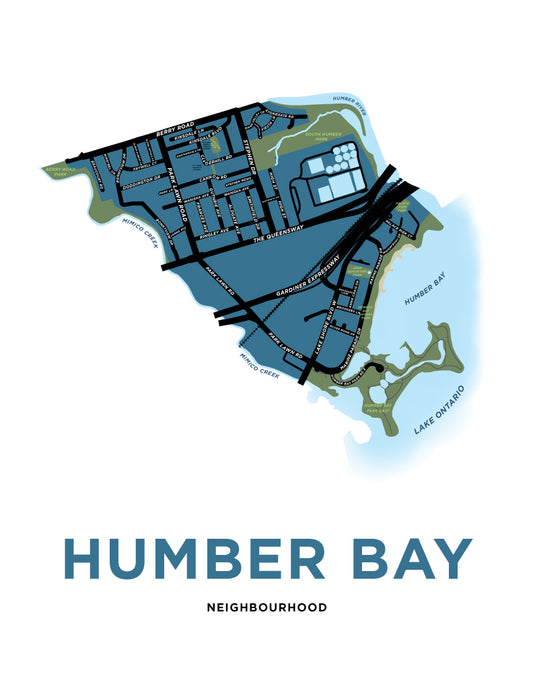 Humber Bay Neighbourhood Map Print