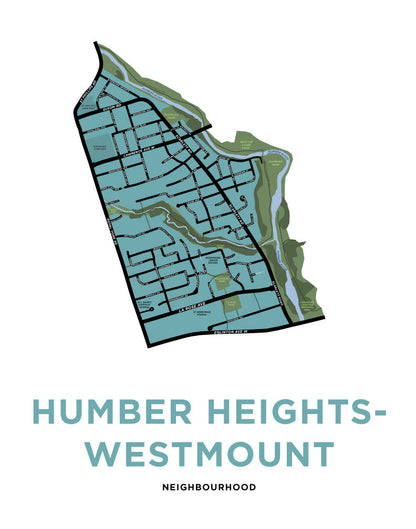Humber Heights-Westmount Neighbourhood Map Print