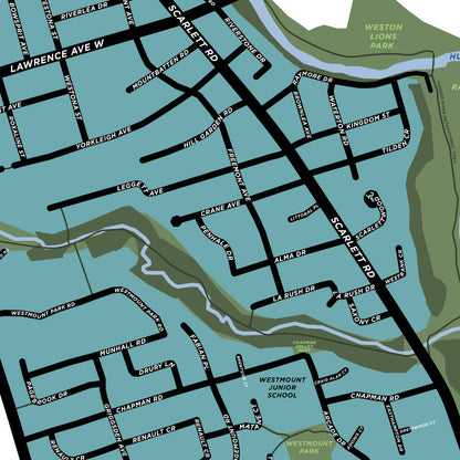 Humber Heights-Westmount Neighbourhood Map Print