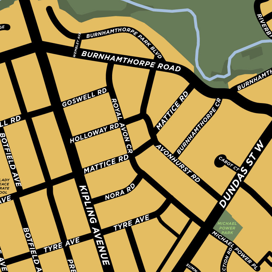 Islington Neighbourhood Map Print (Etobicoke)