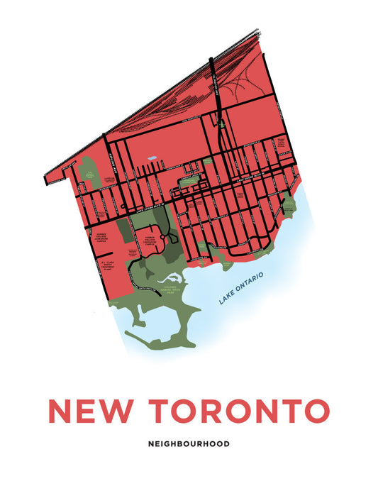 New Toronto Neighbourhood Map Print (Etobicoke)