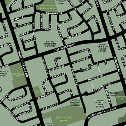 Richview Neighbourhood Map Print