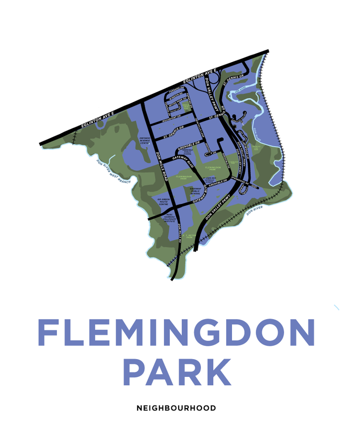 Flemingdon Park Neighbourhood Map Print Jelly Brothers