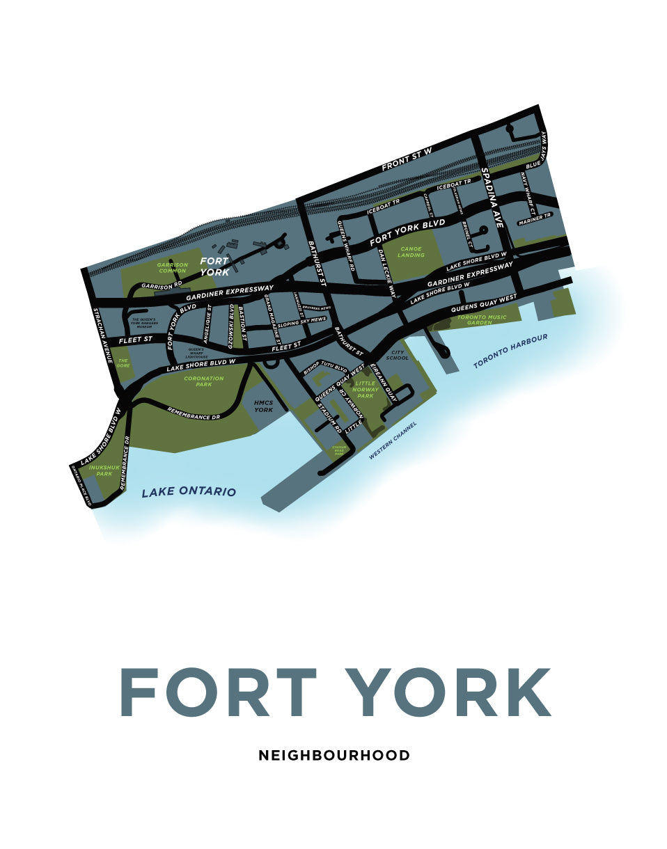 Fort York Neighbourhood Map Print