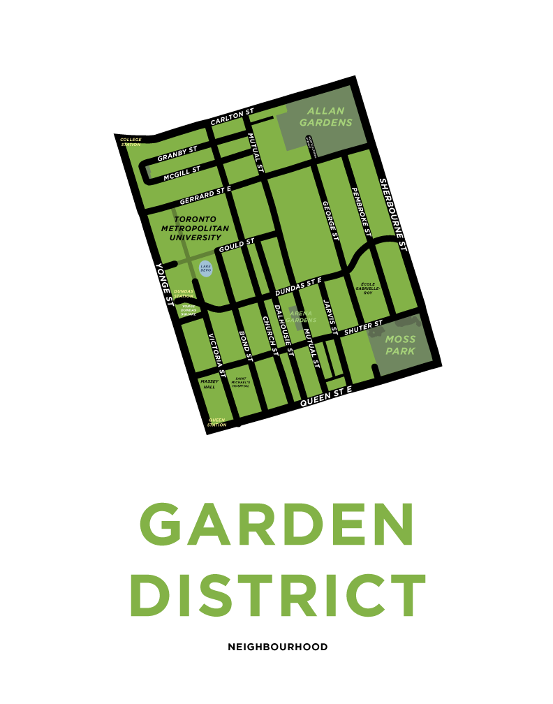 Garden District Neighbourhood Map Print