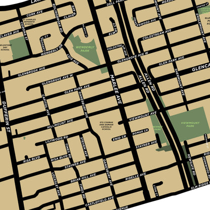 Glen Park Neighbourhood Map Print