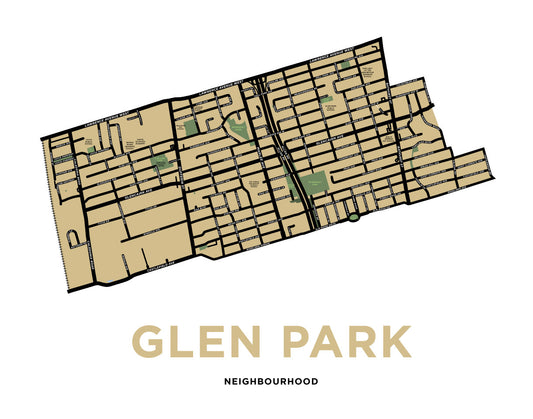 Glen Park Neighbourhood Map Print