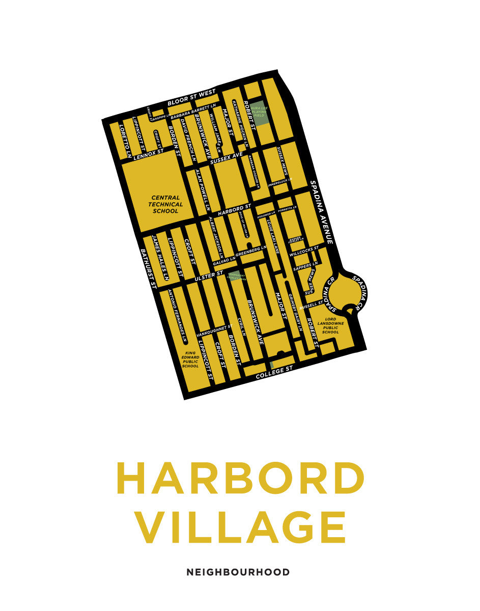 Harbord Village Neighbourhood Map Print
