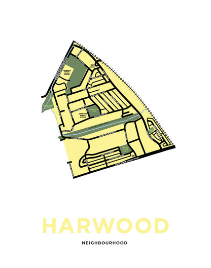 Harwood Neighbourhood Map Print