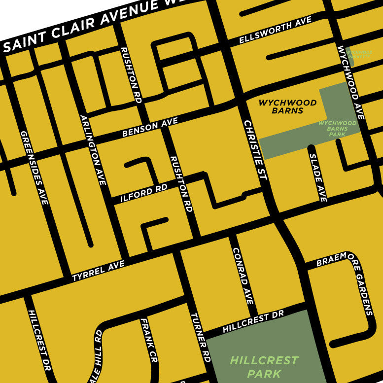 Hillcrest-Bracondale Neighbourhood Map Print