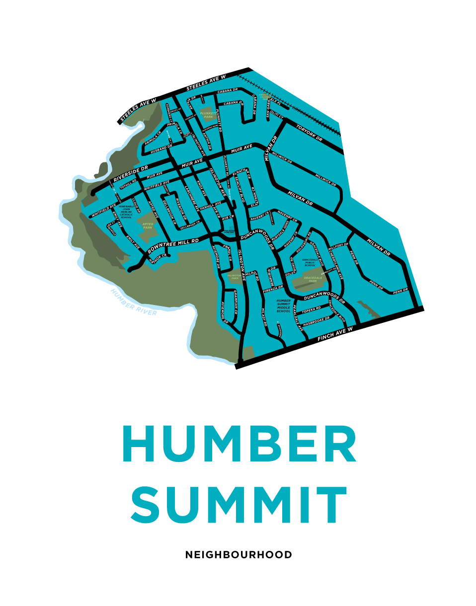 Humber Summit Neighbourhood Map Print