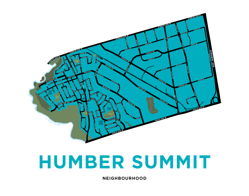 Humber Summit Neighbourhood Map Print