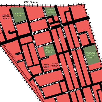 Junction Triangle Neighbourhood Map Print (Toronto)
