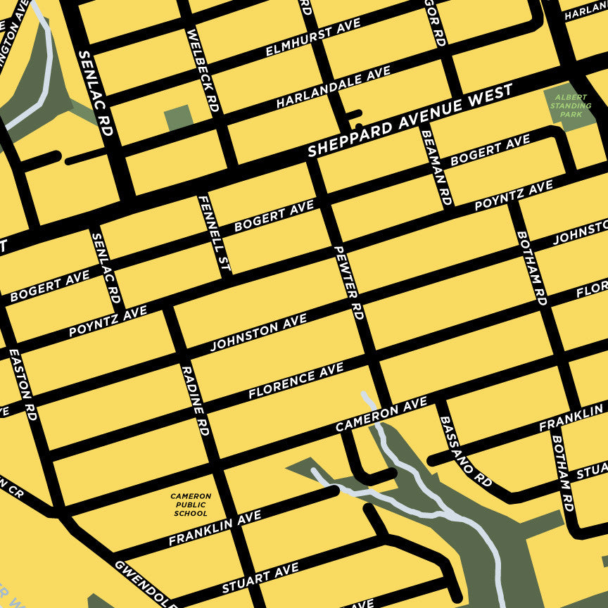 Lansing Neighbourhood Map Print