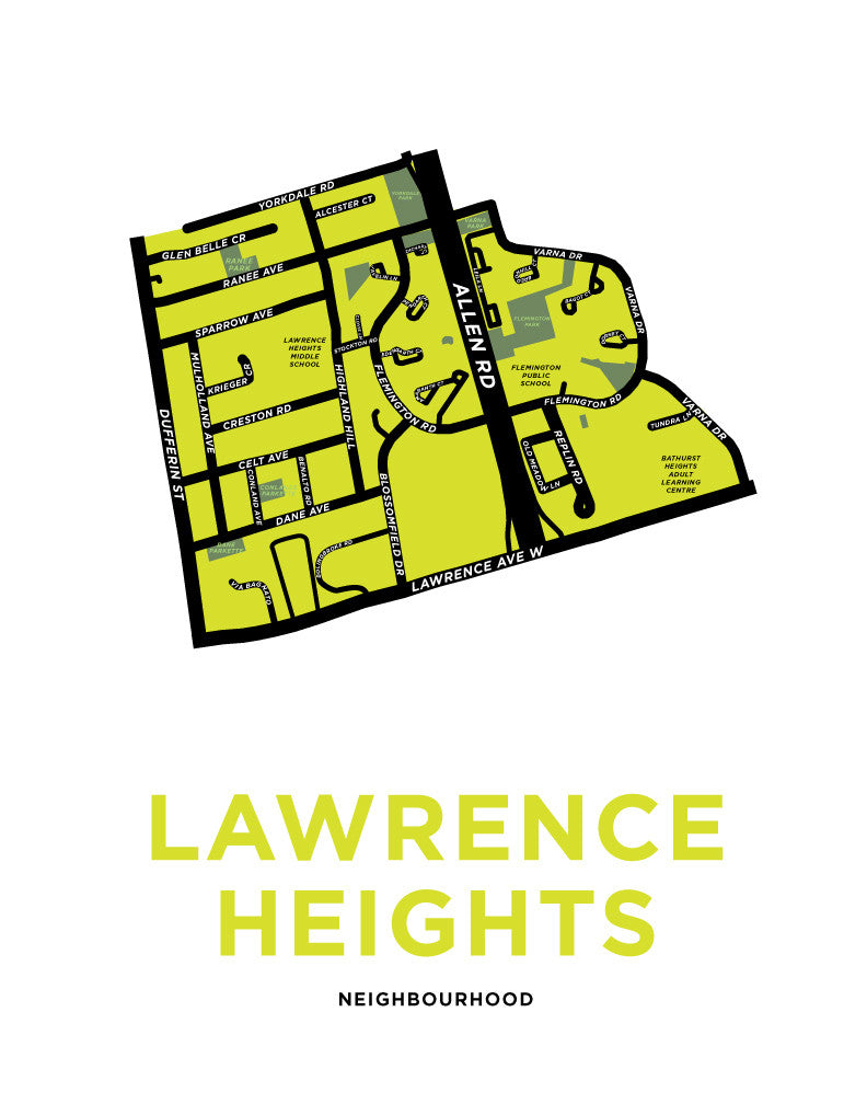 Lawrence Heights Neighbourhood Map Print