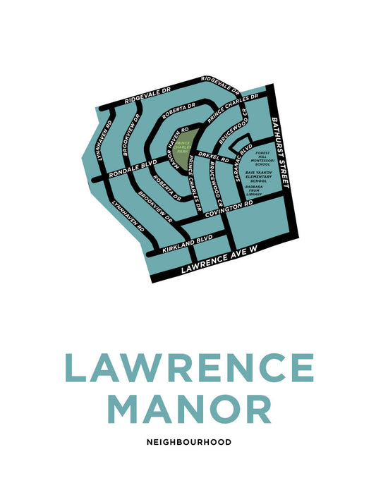 Lawrence Manor Neighbourhood Map Print
