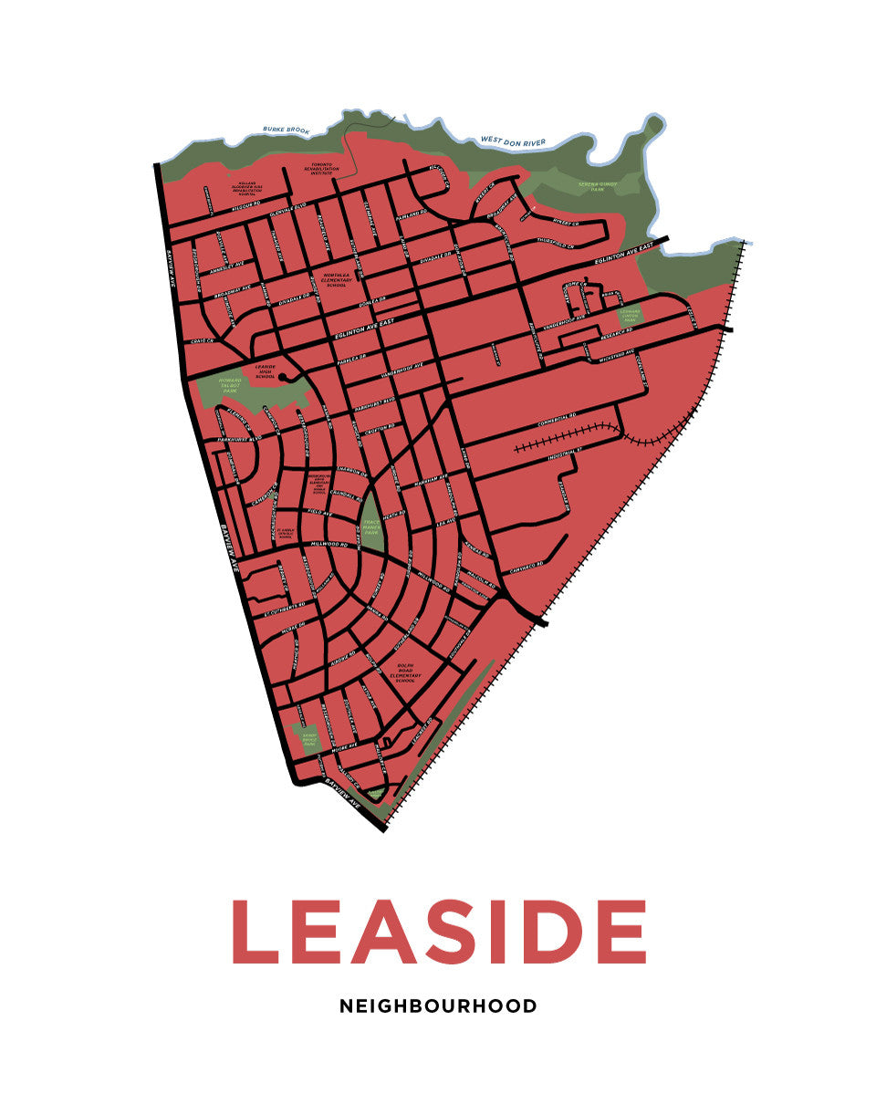 Leaside Neighbourhood Map Print