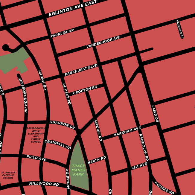 Leaside Neighbourhood Map Print
