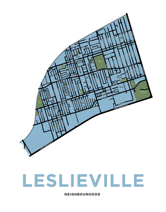 Leslieville Neighbourhood Map Print