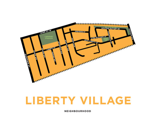 Liberty Village Neighbourhood Map Print