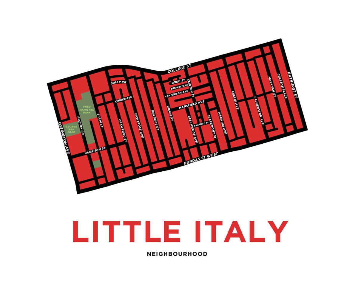 Little Italy Neighbourhood Map Print