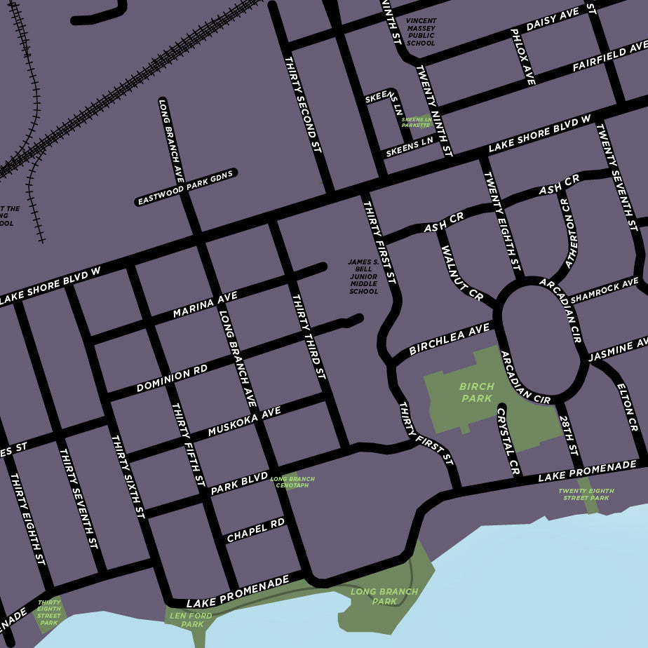 Long Branch Neighbourhood Map Print