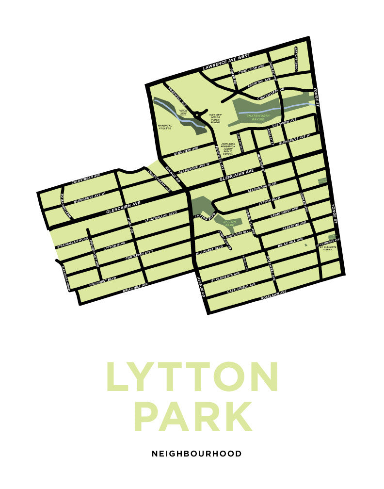 Lytton Park Neighbourhood Map Print