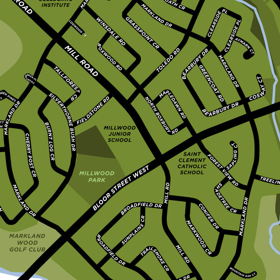 Markland Wood Neighbourhood Map Print