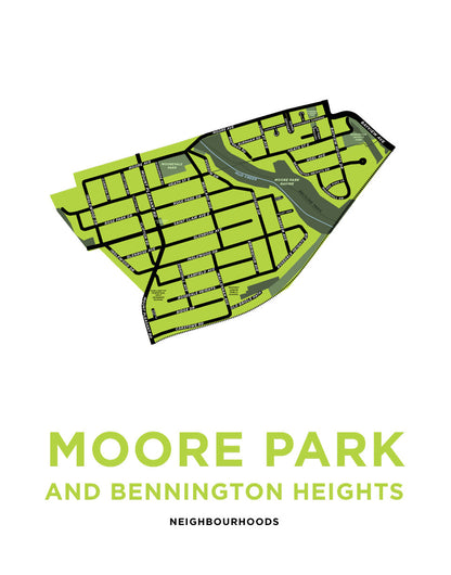 Moore Park and Bennington Heights Neighbourhoods Map Print