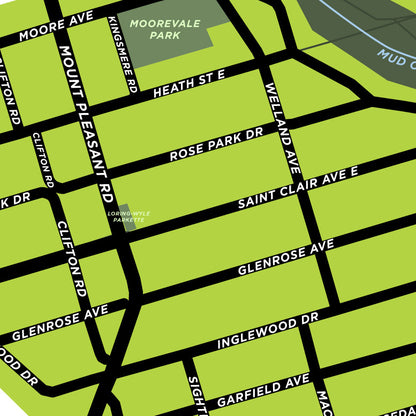 Moore Park and Bennington Heights Neighbourhoods Map Print