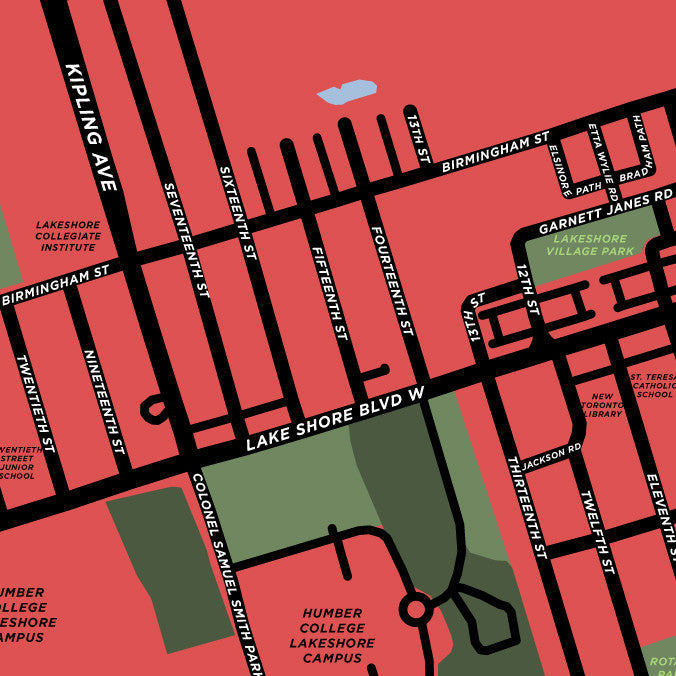 New Toronto Neighbourhood Map Print (Etobicoke)