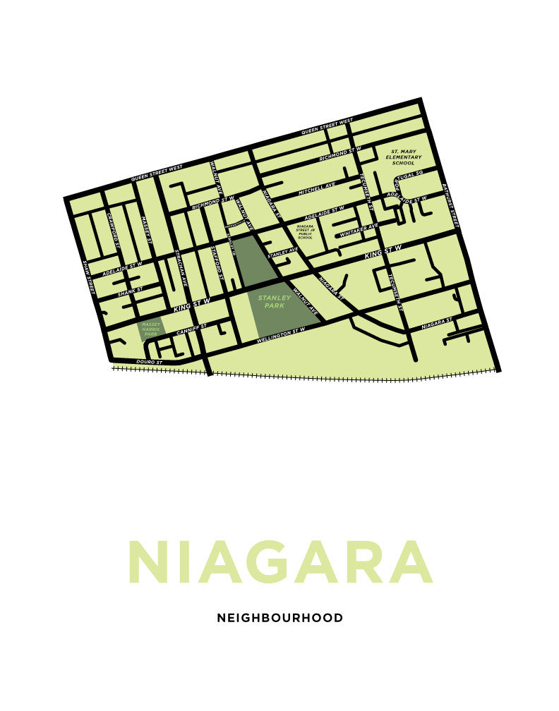 Niagara Neighbourhood Map Print (Toronto)