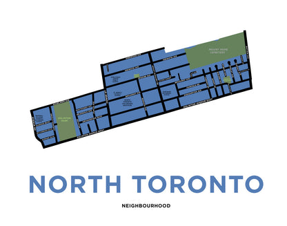North Toronto Neighbourhood Map Print