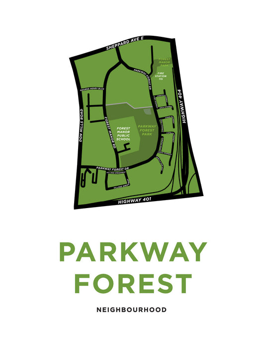Parkway Forest Neighbourhood Map Print